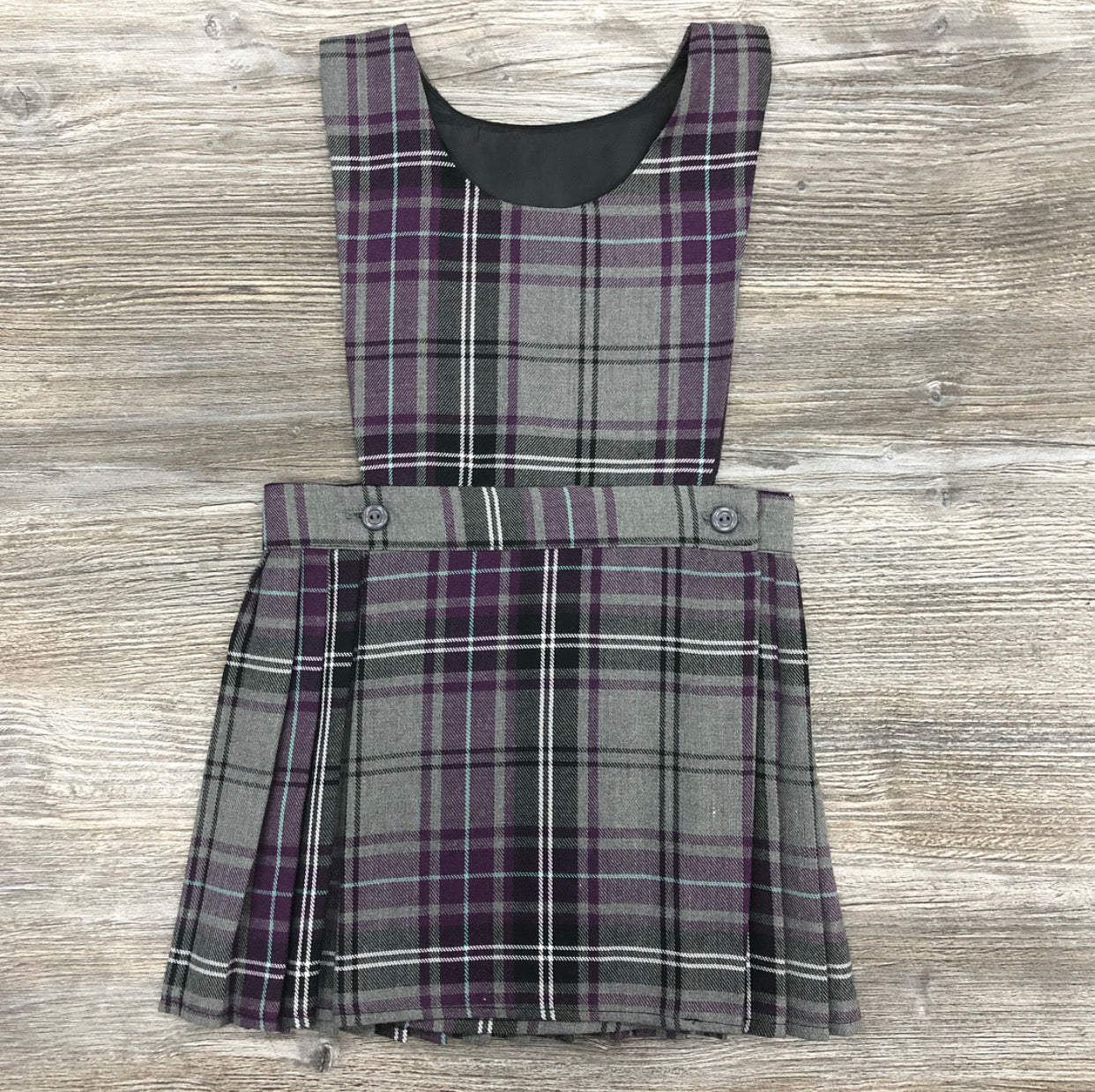 Grey tartan deals pinafore dress school