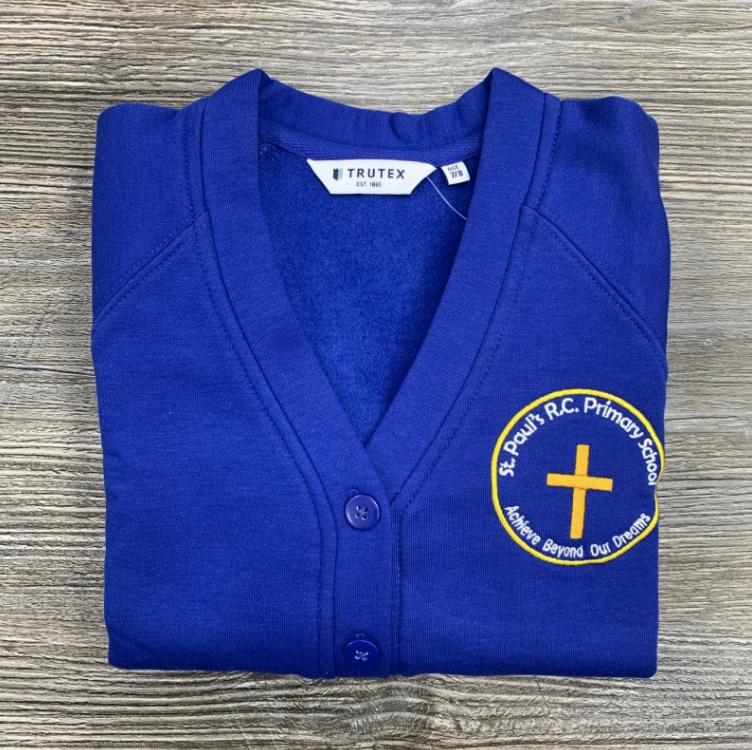 St Pauls Rc Primary School Feniscowles Sweat Cardigan Grays Schoolwear 2863