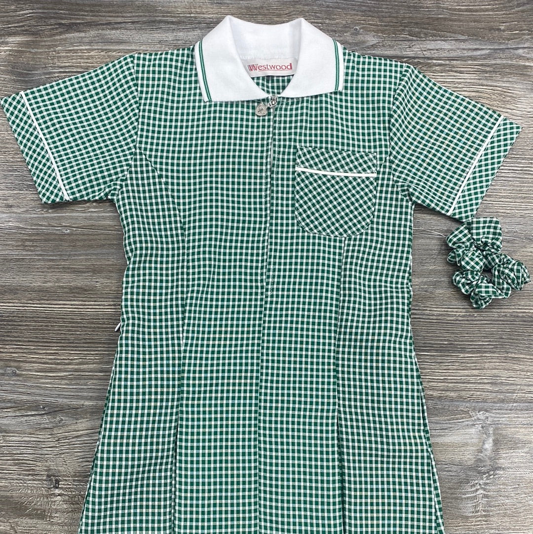 green primary school summer dress