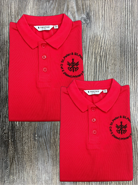 St Peter & St Paul's C of E Primary School Multi Pack Red Polo.